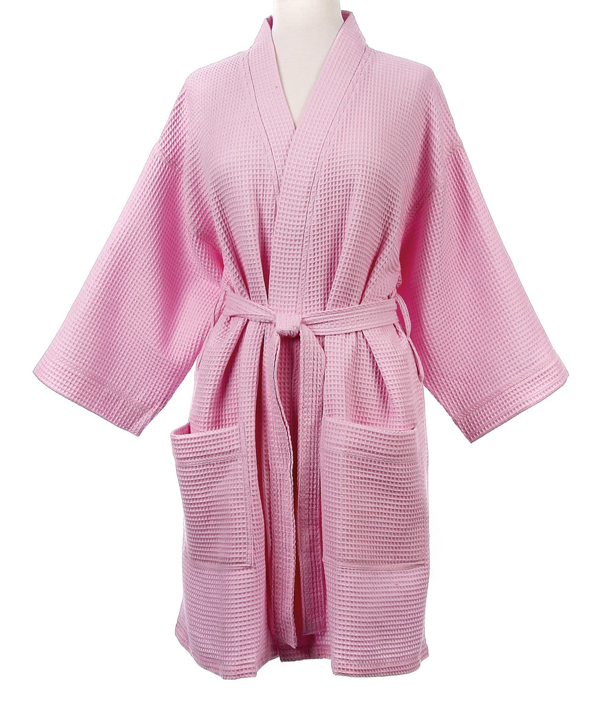 Waffle Robe in Light Pink