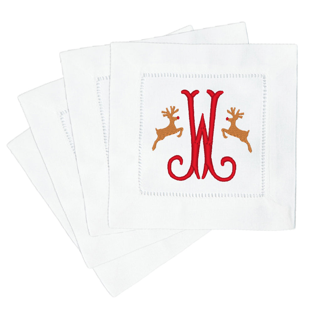 Cocktail Napkins with Reindeer