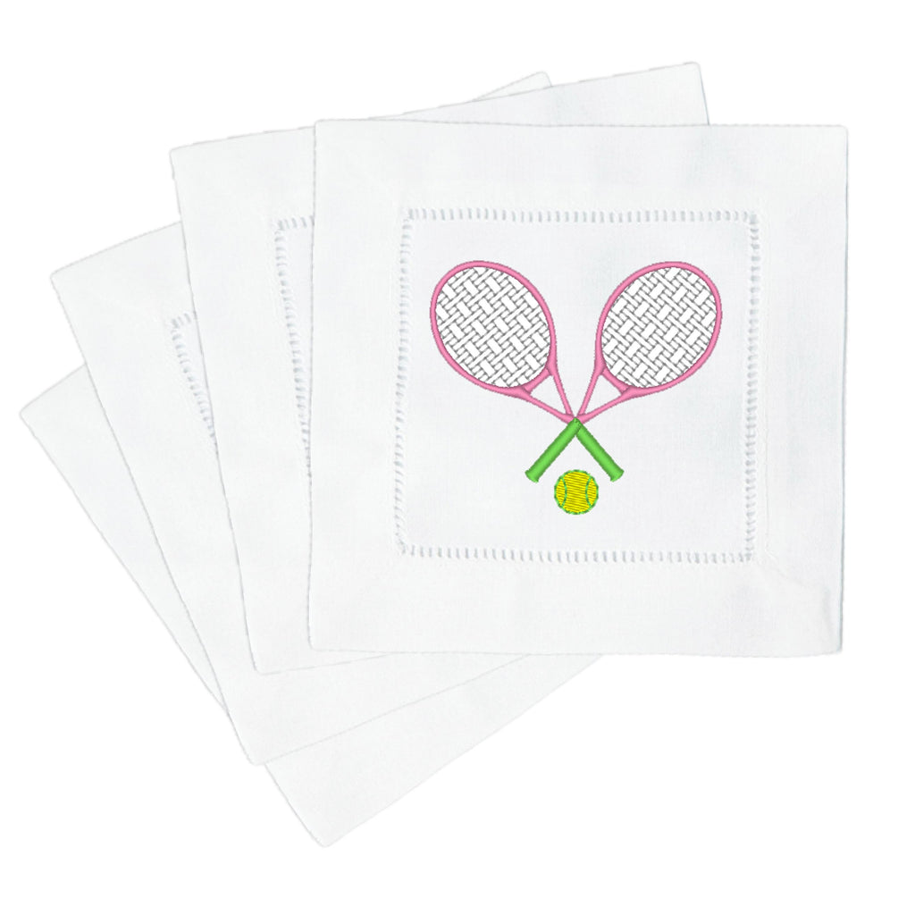 Cocktail Napkins with Tennis Racquets
