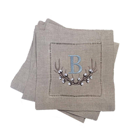 Cotton and Antler Cocktail Napkins