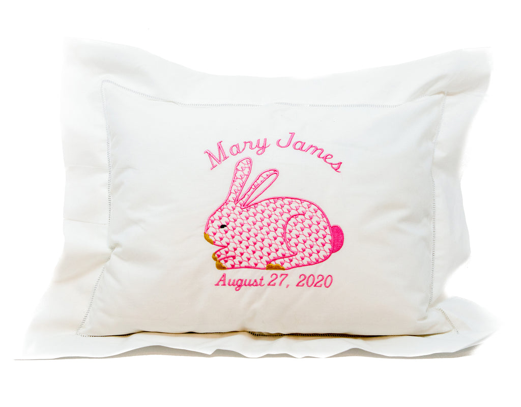 Baby Pillow with Herend Inspired Bunny