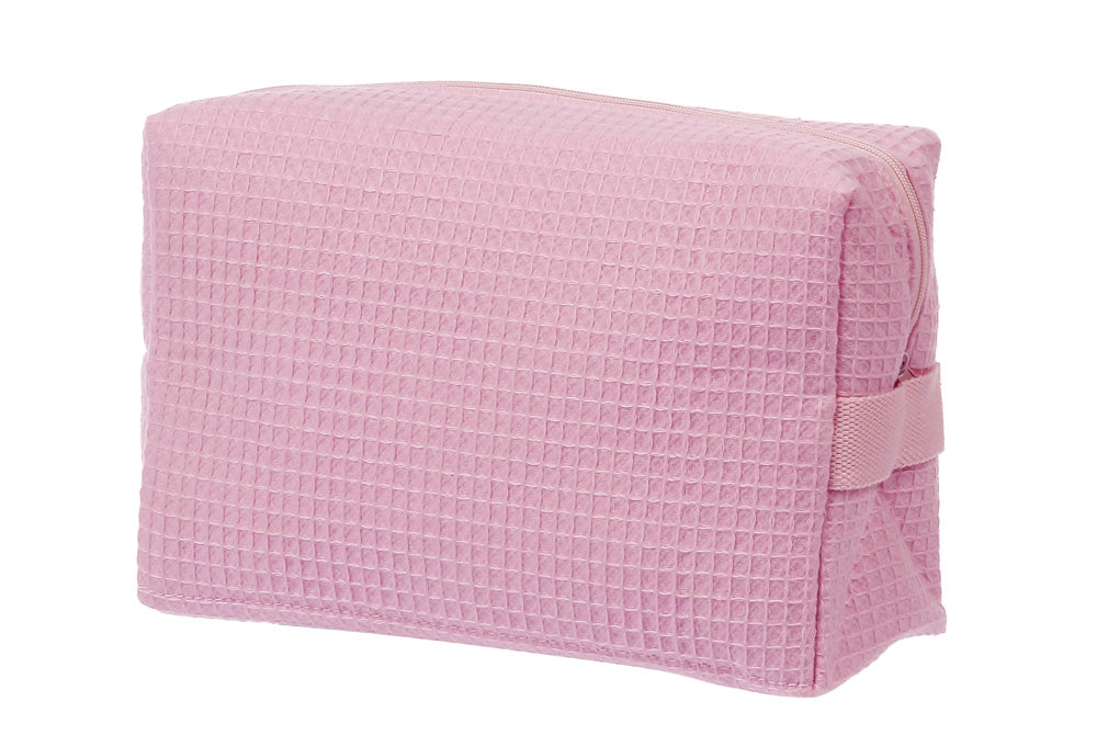 Light Pink Waffle Cosmetic Bag