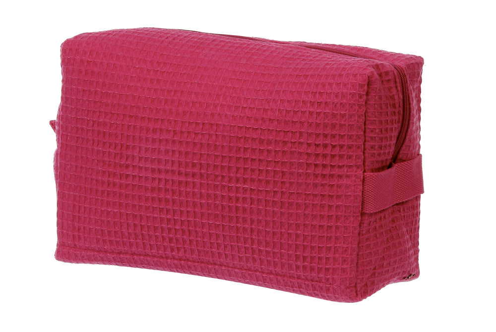 Hot Pink Waffle Cosmetic Bag