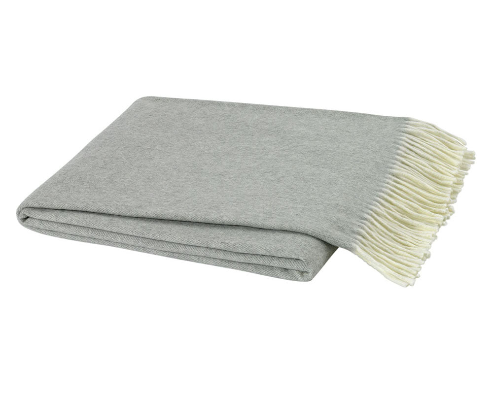 Herringbone Throw Blanket in Light Gray